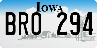 IA license plate BRO294