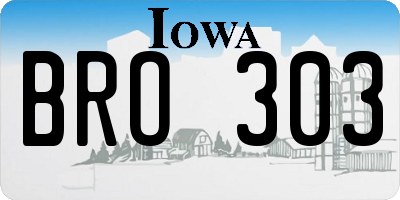 IA license plate BRO303