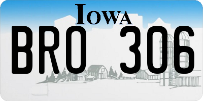 IA license plate BRO306