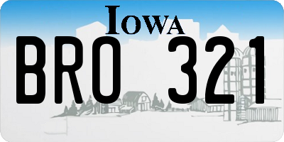 IA license plate BRO321