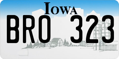 IA license plate BRO323