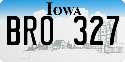 IA license plate BRO327