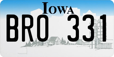 IA license plate BRO331