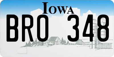IA license plate BRO348