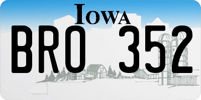 IA license plate BRO352