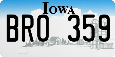 IA license plate BRO359