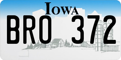 IA license plate BRO372
