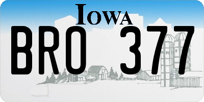 IA license plate BRO377