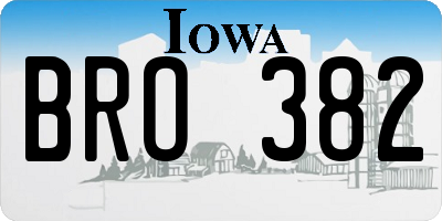 IA license plate BRO382