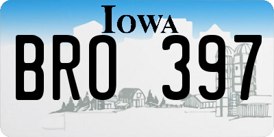 IA license plate BRO397