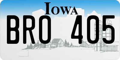 IA license plate BRO405