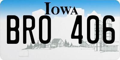 IA license plate BRO406