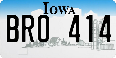 IA license plate BRO414