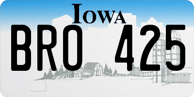 IA license plate BRO425