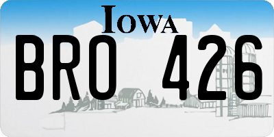 IA license plate BRO426