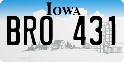 IA license plate BRO431