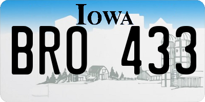 IA license plate BRO433