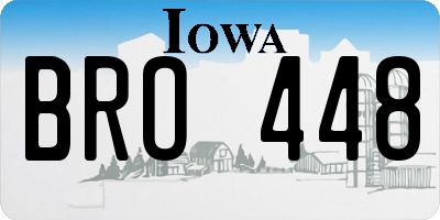 IA license plate BRO448