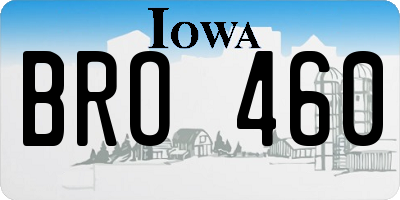 IA license plate BRO460