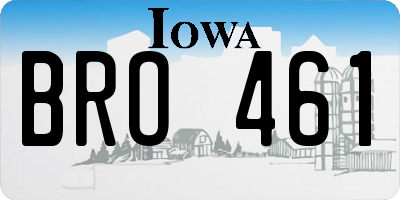 IA license plate BRO461