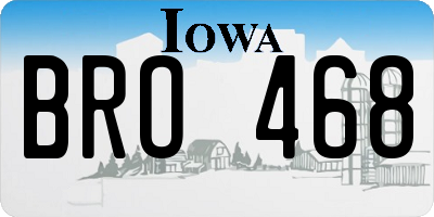 IA license plate BRO468