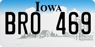 IA license plate BRO469