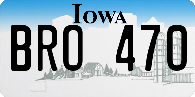 IA license plate BRO470