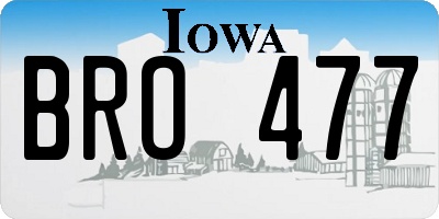 IA license plate BRO477