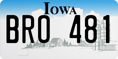 IA license plate BRO481