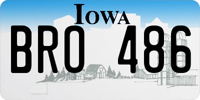 IA license plate BRO486