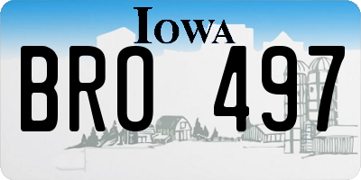 IA license plate BRO497