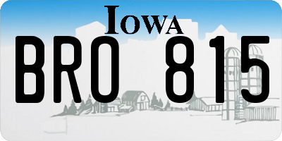 IA license plate BRO815