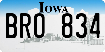 IA license plate BRO834