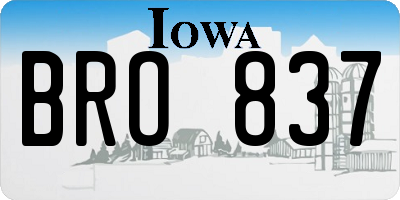 IA license plate BRO837