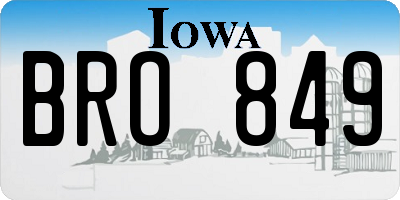 IA license plate BRO849
