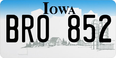 IA license plate BRO852