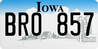 IA license plate BRO857