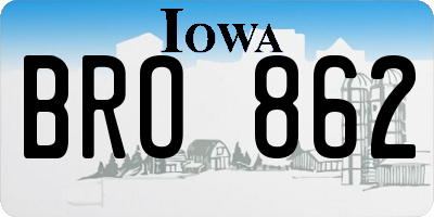 IA license plate BRO862