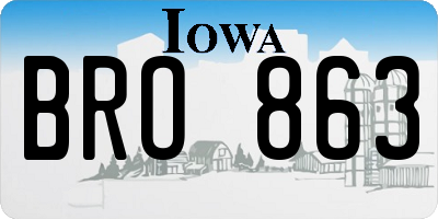 IA license plate BRO863