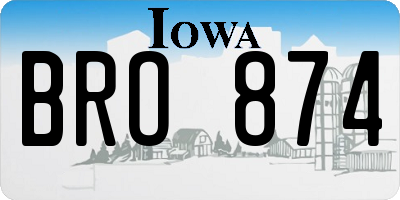 IA license plate BRO874