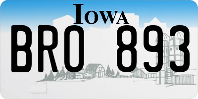 IA license plate BRO893