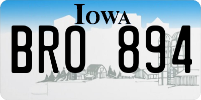 IA license plate BRO894