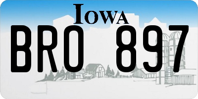IA license plate BRO897