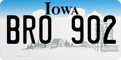 IA license plate BRO902