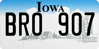 IA license plate BRO907