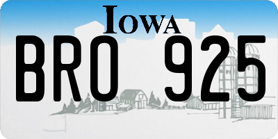 IA license plate BRO925