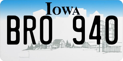 IA license plate BRO940