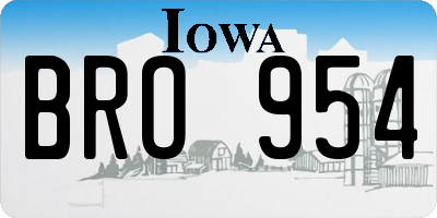 IA license plate BRO954