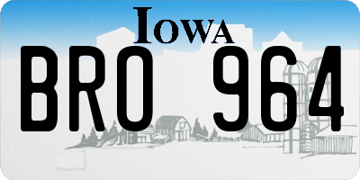 IA license plate BRO964
