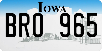 IA license plate BRO965